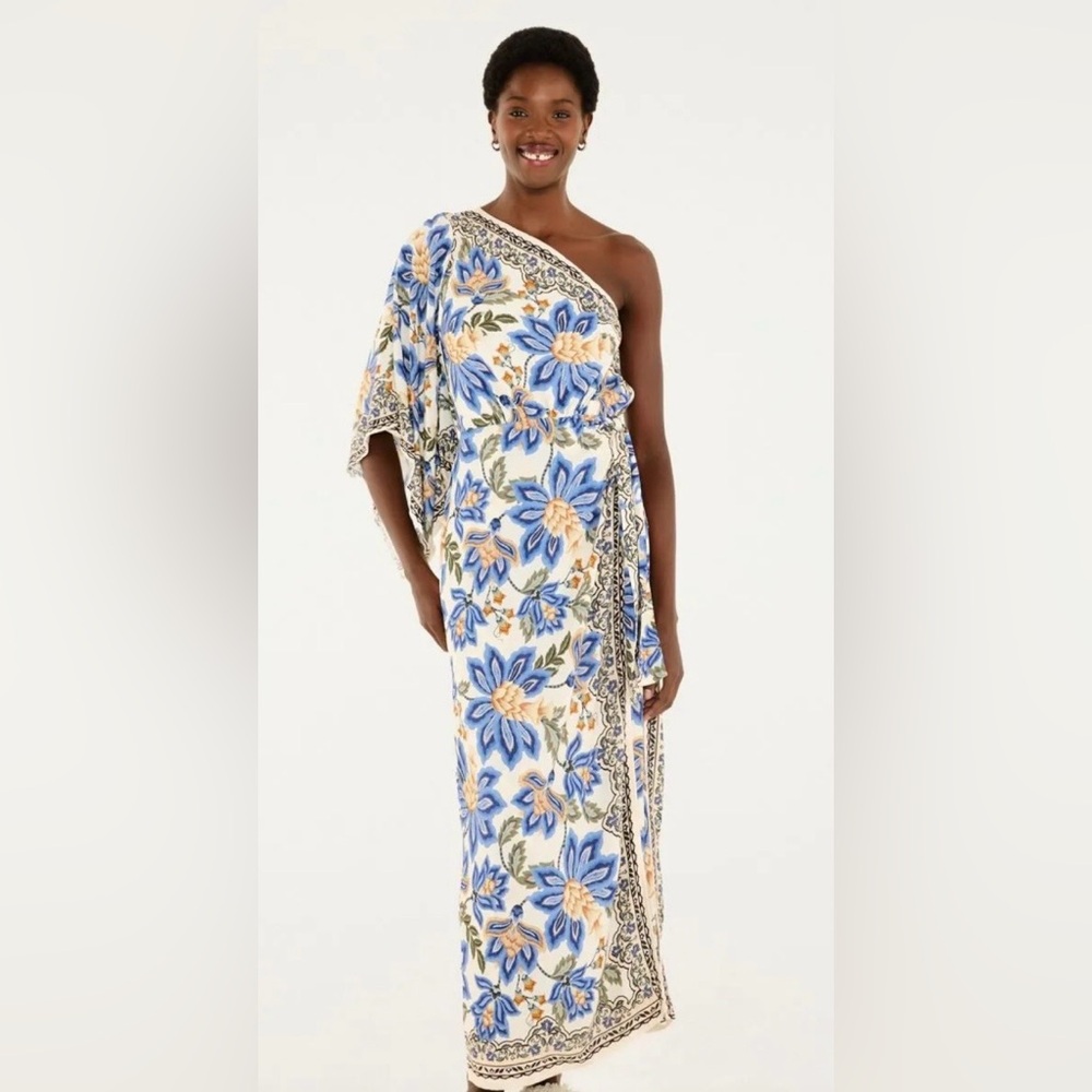 FARM RIO Floral One-Shoulder Dress